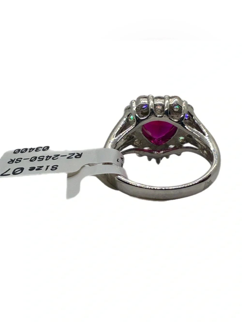 STERLING SILVER HEART SHAPED RING SIZE 7 NEW